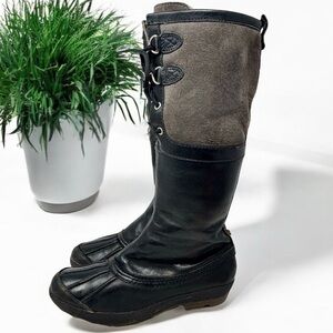 UGG Australia Belcloud Sheepskin BOOTS Women’s Size 8 Waterproof Black Leather